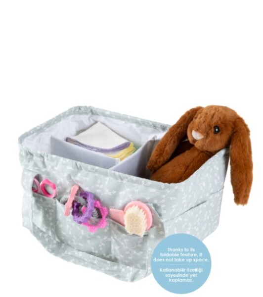 BabyJem Katlamalı Anne & Bebek Organizer 795 Yeşil Çiçek - BabyJem