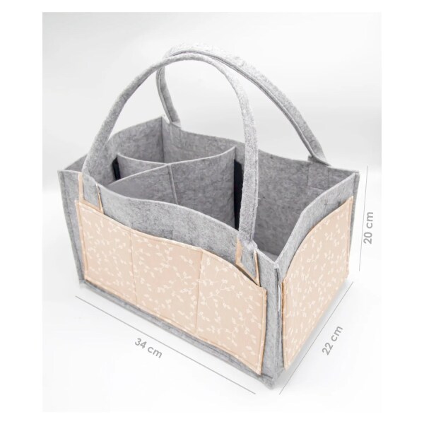 حقيبة العناية بالأم والطفل من اللباد من بيبي جيم، رقم 772، لون زهرة السلمون - 2