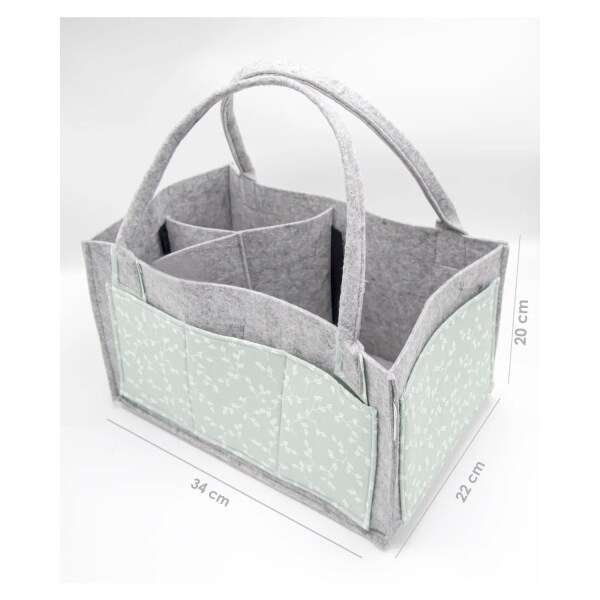 حقيبة العناية بالأم والطفل من بيبي جيم، مصنوعة من اللباد، رقم 772، لون أخضر مزهر - 2