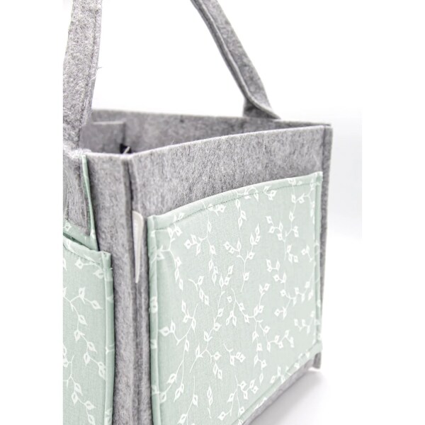 حقيبة العناية بالأم والطفل من بيبي جيم، مصنوعة من اللباد، رقم 772، لون أخضر مزهر - 3