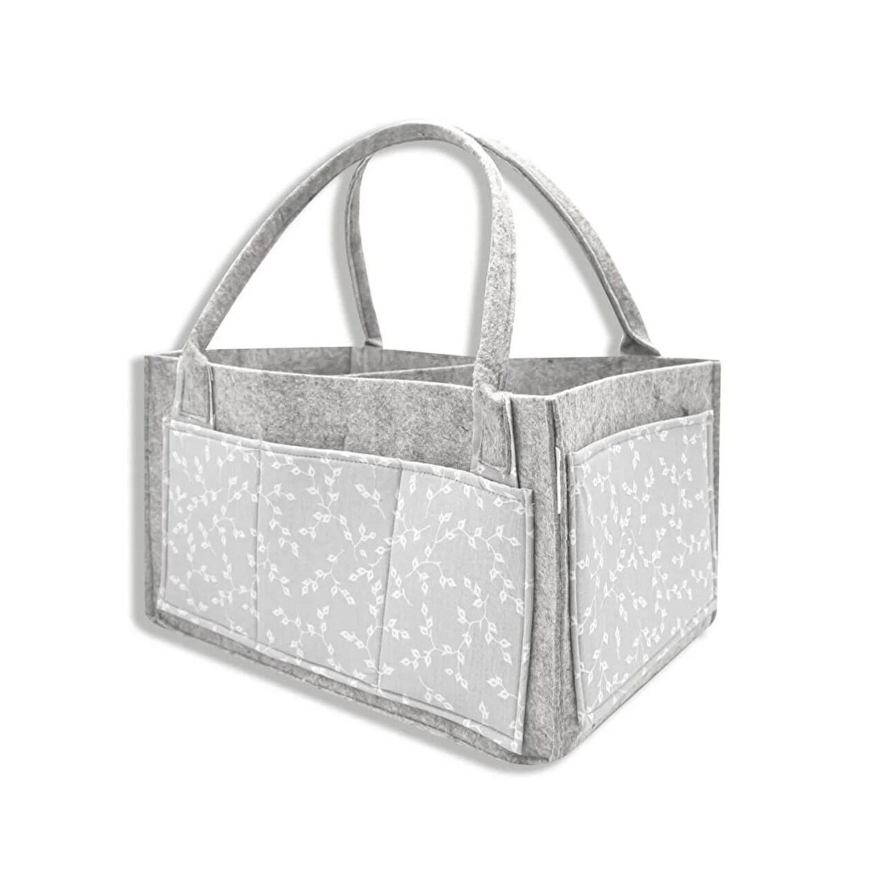 حقيبة بيبي جيم للعناية بالأم والطفل من اللباد، رقم 772، لون رمادي مزهر - 1