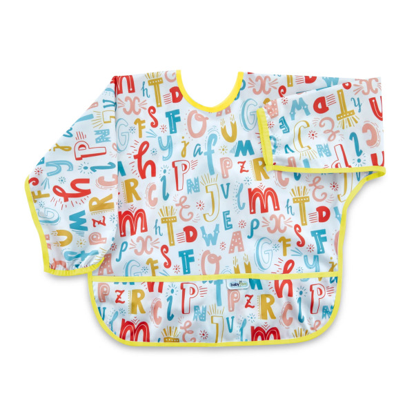 مريلة مطبوعة للأطفال الرضع من بيبي جيم بأكمام، تصميم حروف 784 - BabyJem