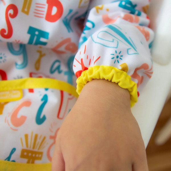 مريلة مطبوعة للأطفال الرضع من بيبي جيم بأكمام، تصميم حروف 784 - 5