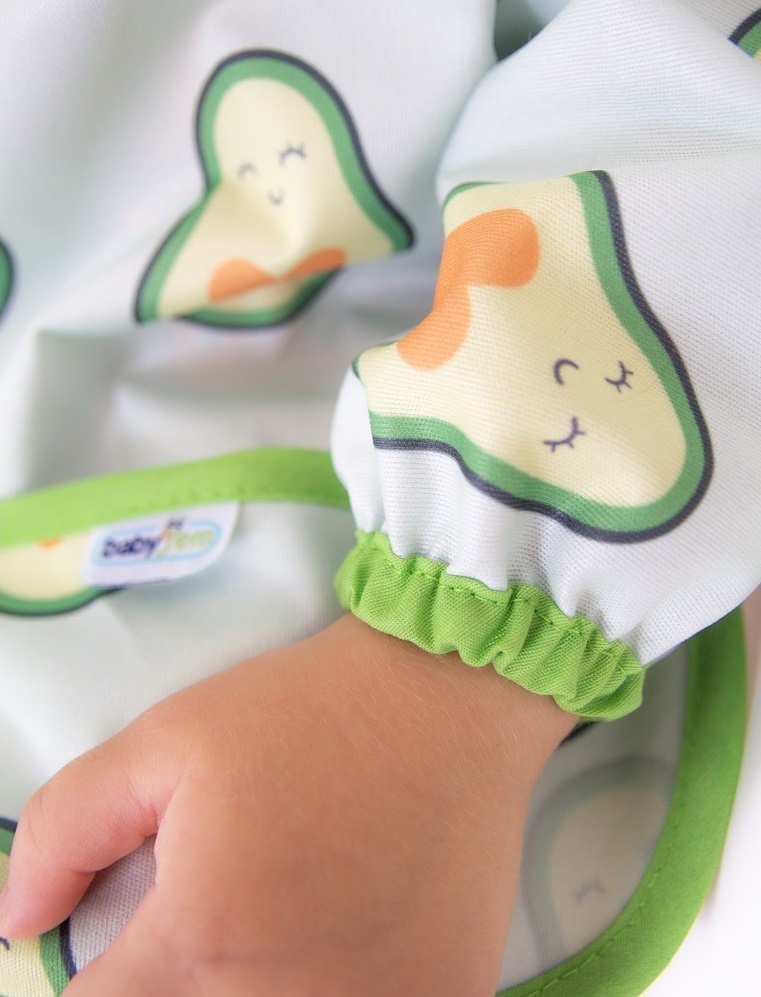 مريلة مطبوعة للأطفال الرضع من بيبي جيم بأكمام، رقم 784، لون الأفوكادو - 4