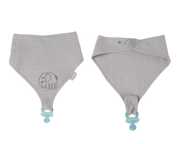 BabyJem Emzik Askılı Müslin Önlük 837 Gri - BabyJem