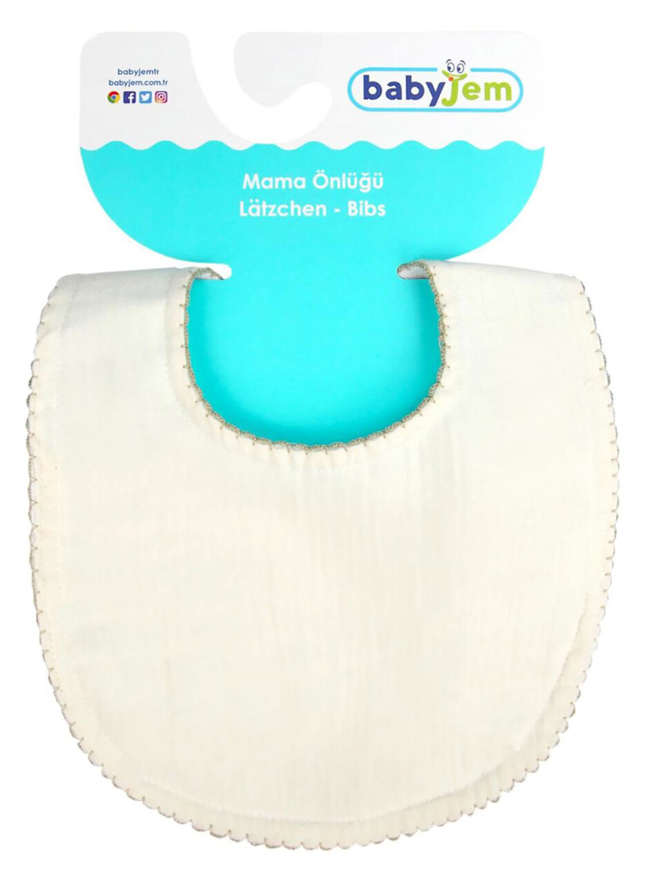 BabyJem Crinkle Muslin Bib 811 إكرو - 1