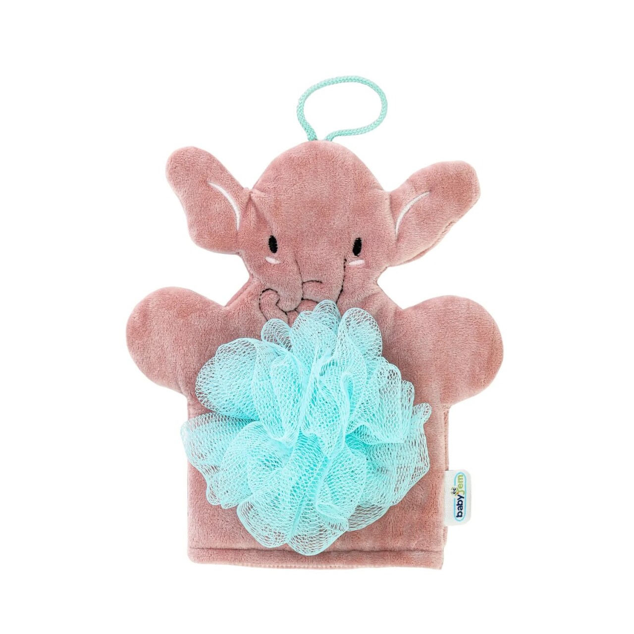 إسفنجة استحمام للأطفال من بيبي جيم على شكل فيل، رقم 793، لون وردي فاتح - 1