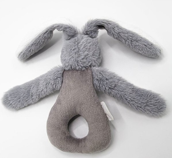 أرنب صغير قطيفة مثبت بمقبض من بيبي جيم، رقم 842، رمادي - 2