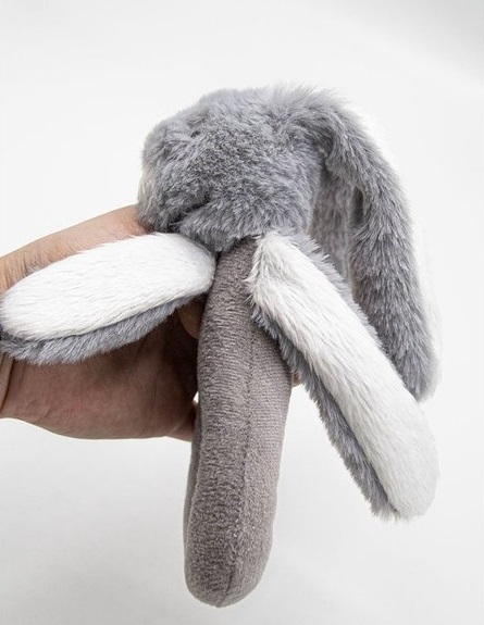 أرنب صغير قطيفة مثبت بمقبض من بيبي جيم، رقم 842، رمادي - 3