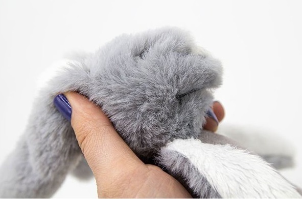 أرنب صغير قطيفة مثبت بمقبض من بيبي جيم، رقم 842، رمادي - 4