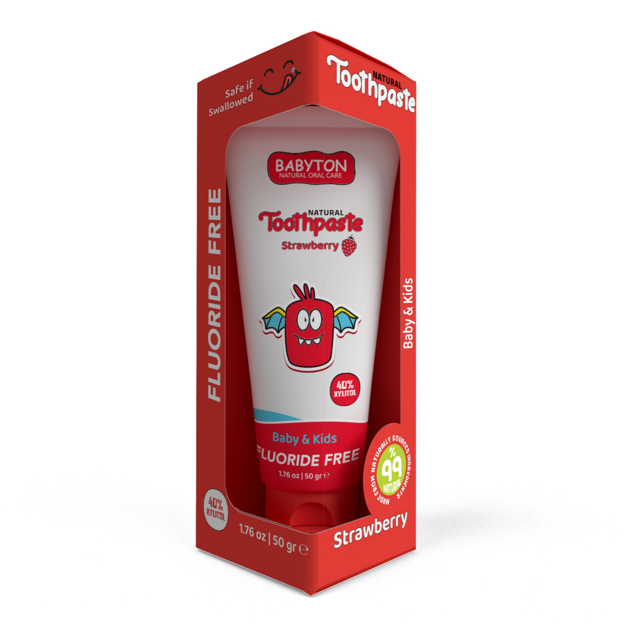 Babyton Organik Doğal Çilek Aromalı Diş Macunu 50 Gr - 1