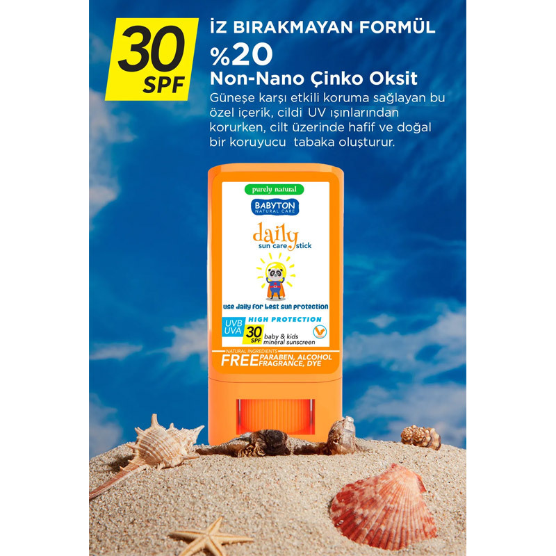 Babyton Bebek ve Çocuklar İçin Günlük Güneş Koruyucu Stick 20 Gr - 4