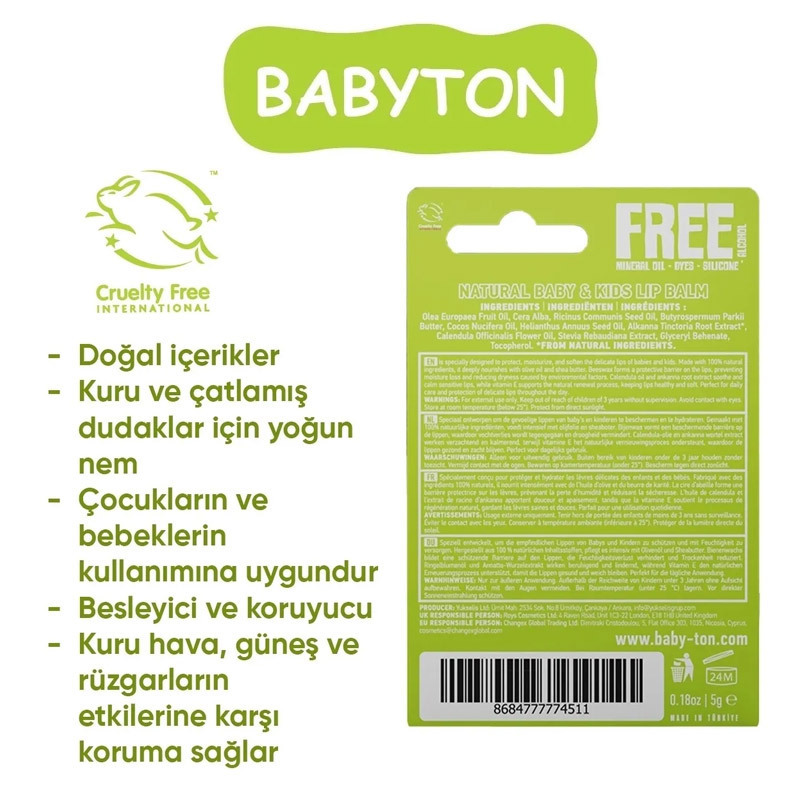 Babyton Bebek ve Çocuklar İçin Doğal Dudak Koruyucu Balm Naturel - 2