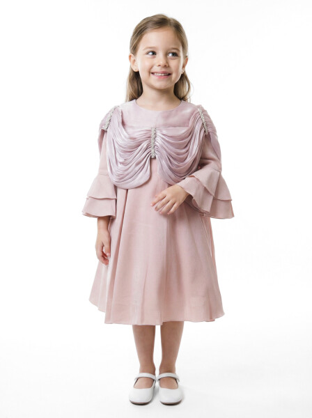 Kız Çocuk Elbise 3-10 Yaş 989 Pembe - BEBEJODI