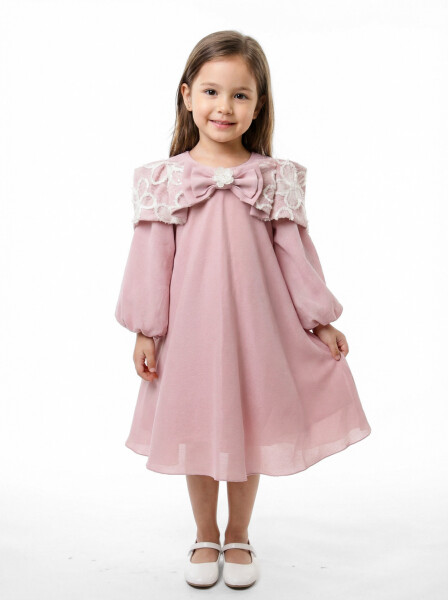 Kız Çocuk Elbise 3-10 Yaş 985 Pembe - BEBEJODI