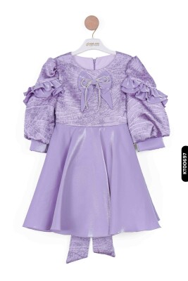 Kız Çocuk Elbise 3-7 Yaş 924 Mor - 4