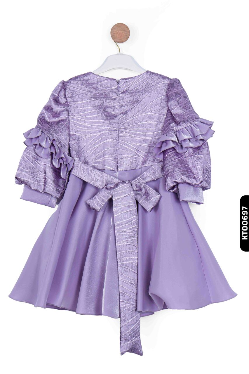 Kız Çocuk Elbise 3-7 Yaş 924 Mor - 5