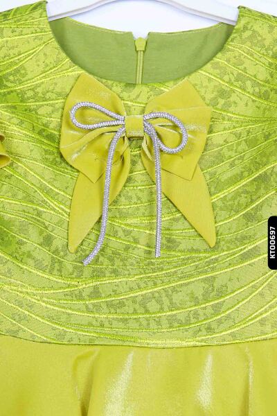 Kız Çocuk Elbise 3-7 Yaş 924 Yeşil - 7