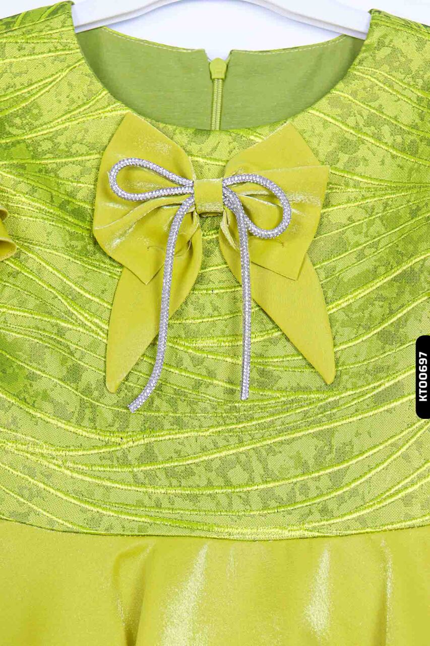 Kız Çocuk Elbise 3-7 Yaş 924 Yeşil - 7