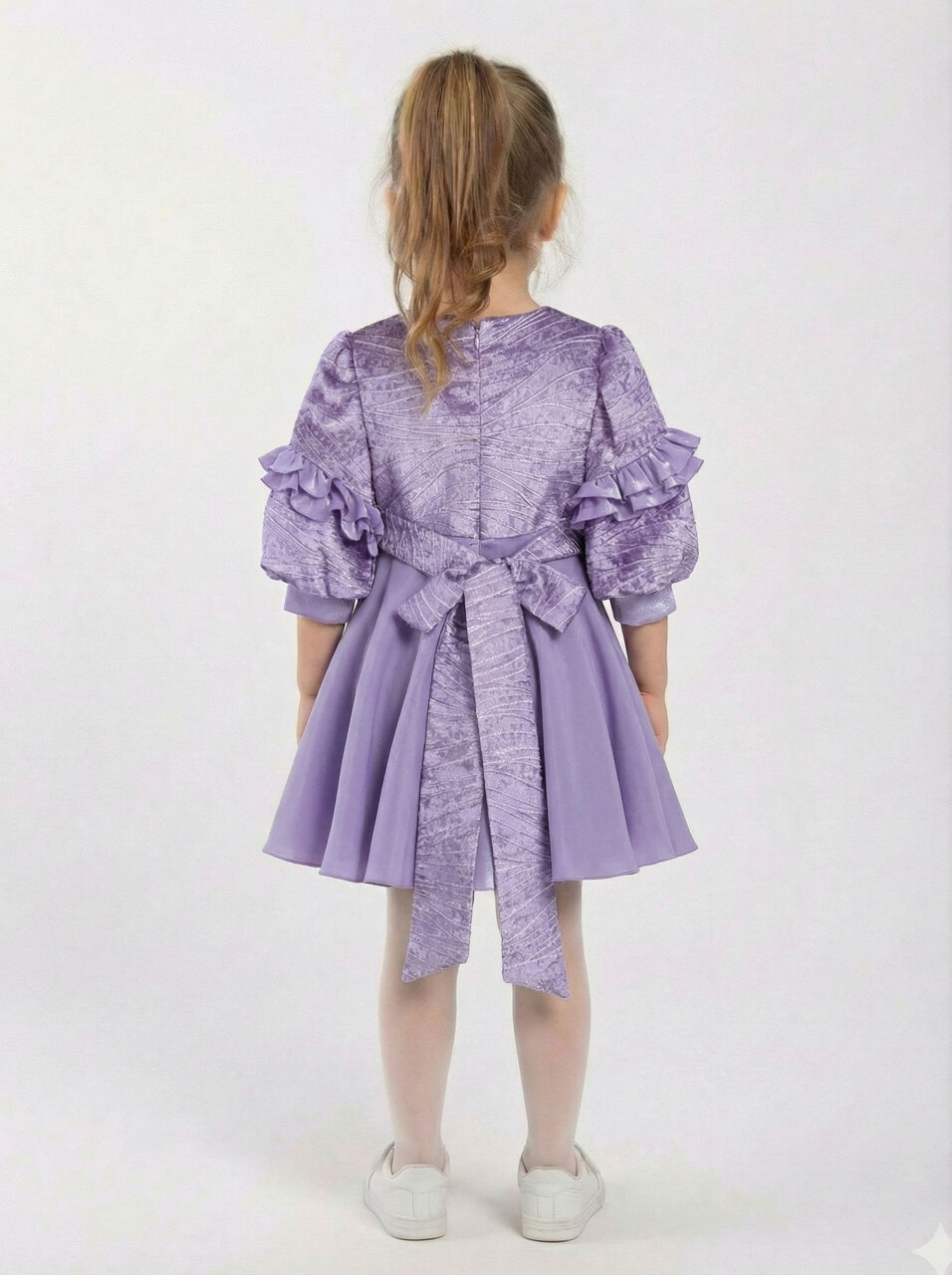 Kız Çocuk Elbise 3-7 Yaş 924 Mor - 3