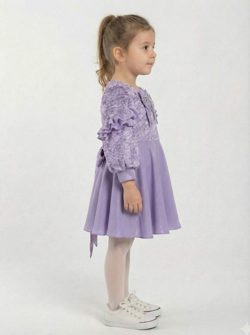 Kız Çocuk Elbise 3-7 Yaş 924 Mor - 2