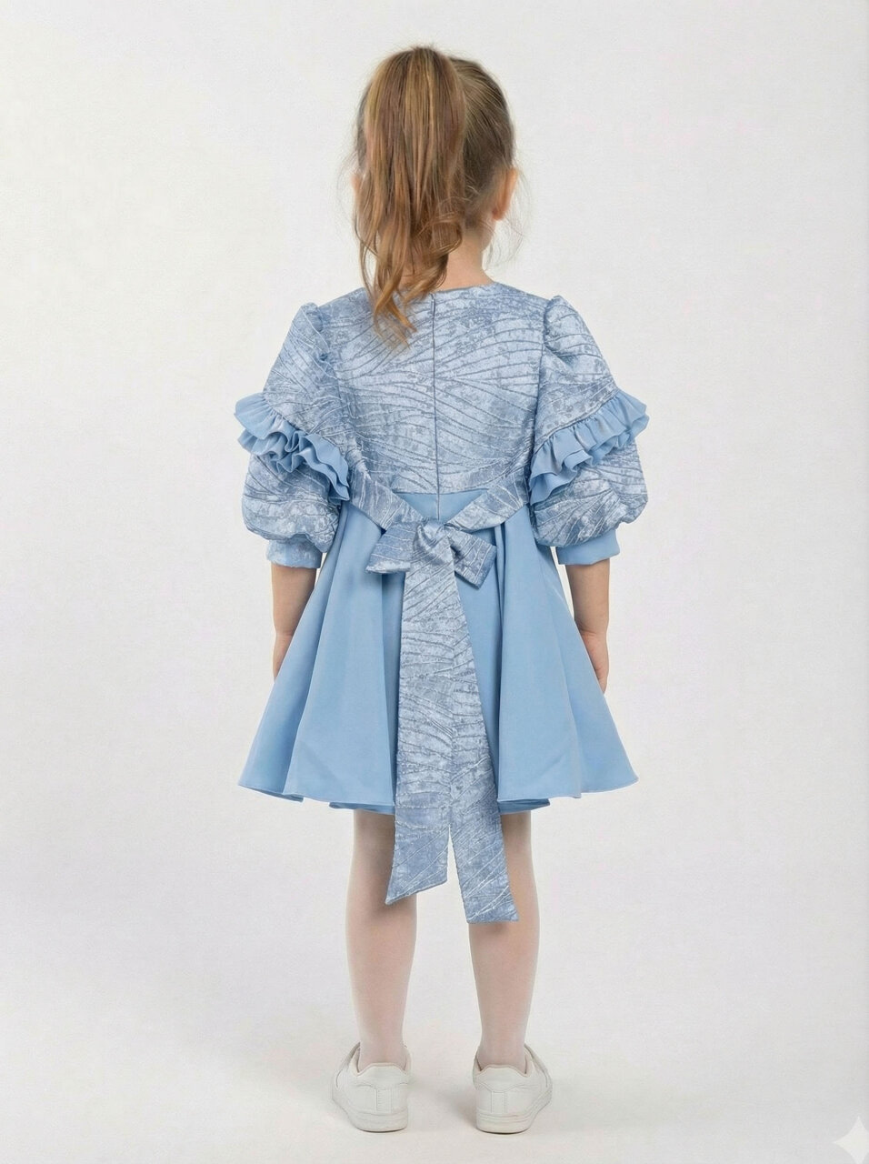 Kız Çocuk Elbise 3-7 Yaş 924 Mavi - 2
