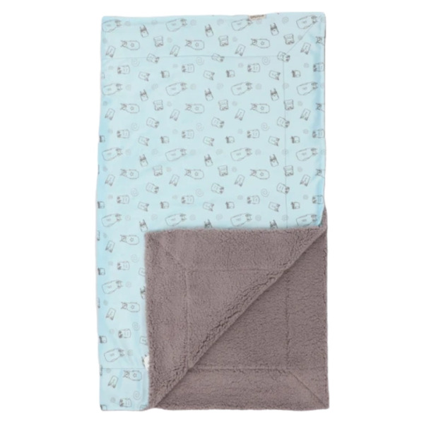 Bebitof Baykuş Desenli Battaniye 95072 Mavi - Bebitof Baby