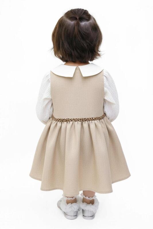 Kız Çocuk Elbise 2-5 Yaş 16510 Bej - 2