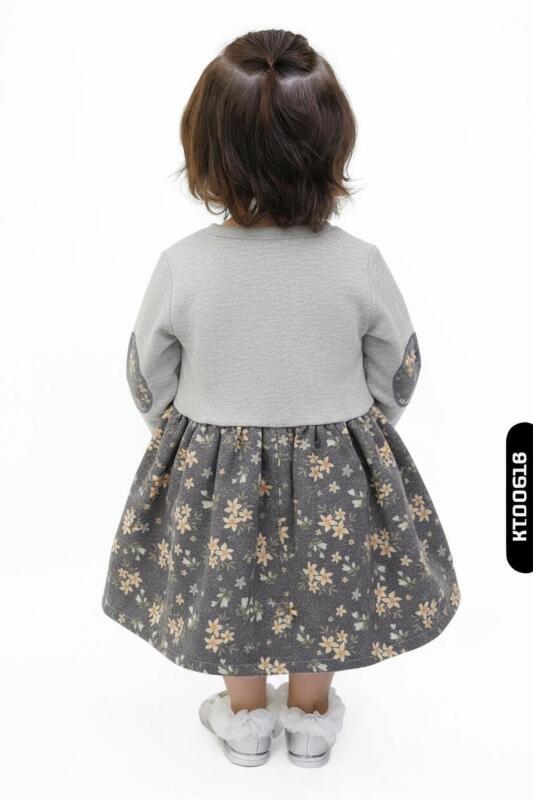 Kız Çocuk Elbise 2-5 Yaş 16428 Gri - 3