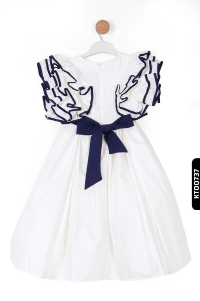 KIZ ÇOCUK ELBİSE 6-14 YAŞ 6505 Beyaz - 3