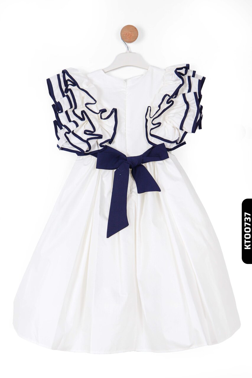 KIZ ÇOCUK ELBİSE 6-14 YAŞ 6505 Beyaz - 3
