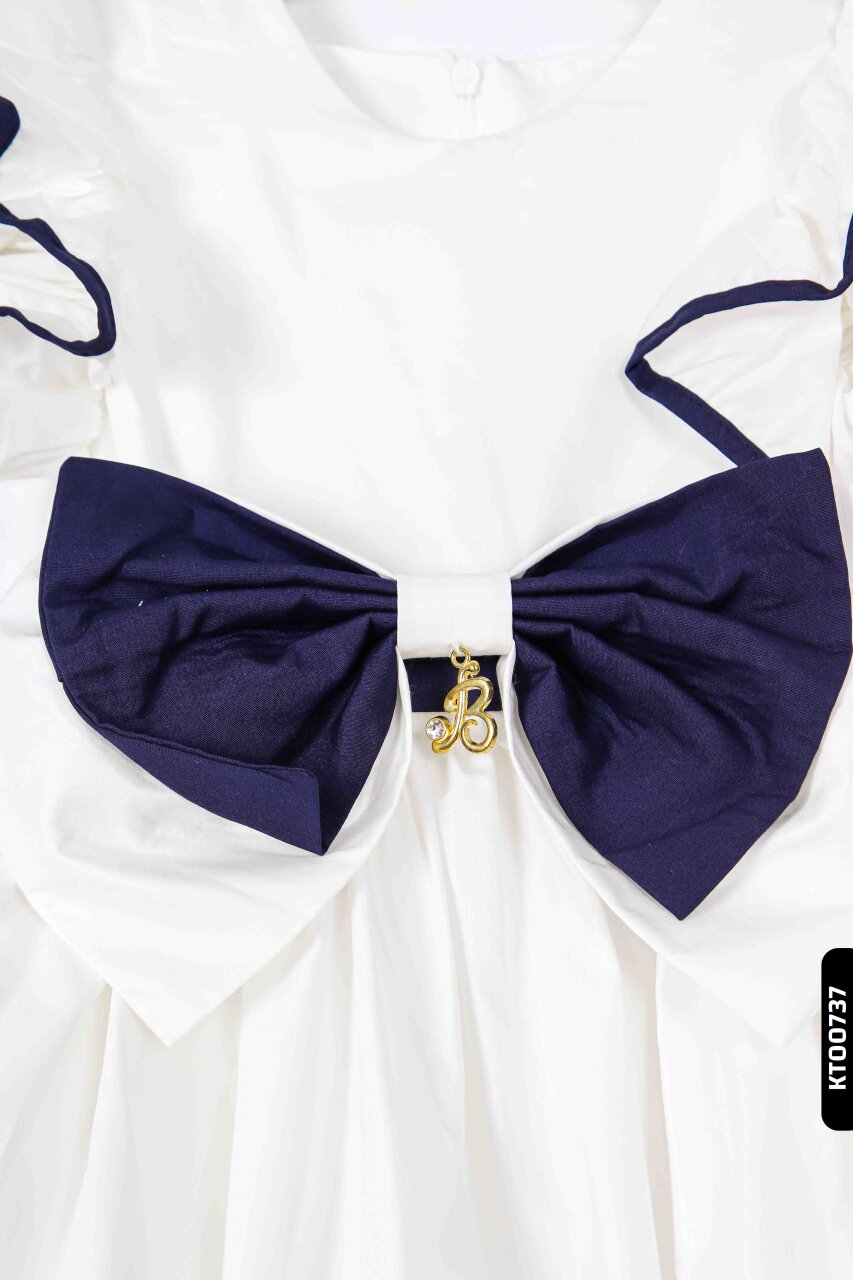 KIZ ÇOCUK ELBİSE 6-14 YAŞ 6505 Beyaz - 5