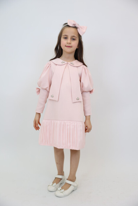 Kız Çocuk Elbise 1-6 Yaş 2901 Somon - 1