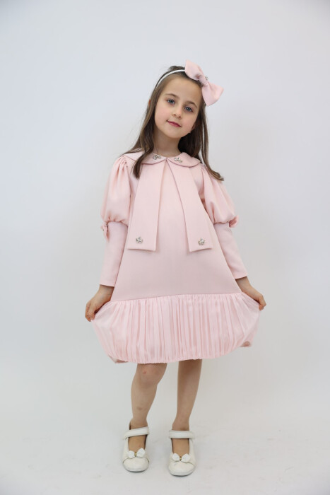 Kız Çocuk Elbise 1-6 Yaş 2901 Somon - 4