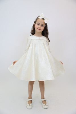 Kız Çocuk Elbise 3-10 Yaş 2920 Ekru - BELLADONNA