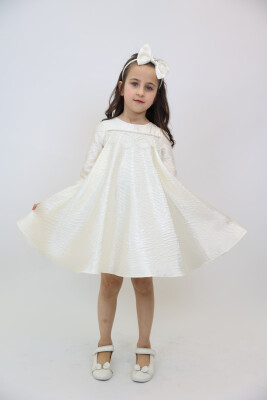 Kız Çocuk Elbise 3-10 Yaş 2920 Ekru - 2