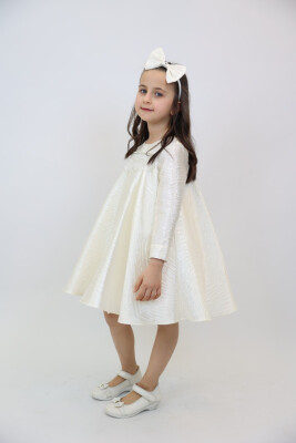 Kız Çocuk Elbise 3-10 Yaş 2920 Ekru - 3