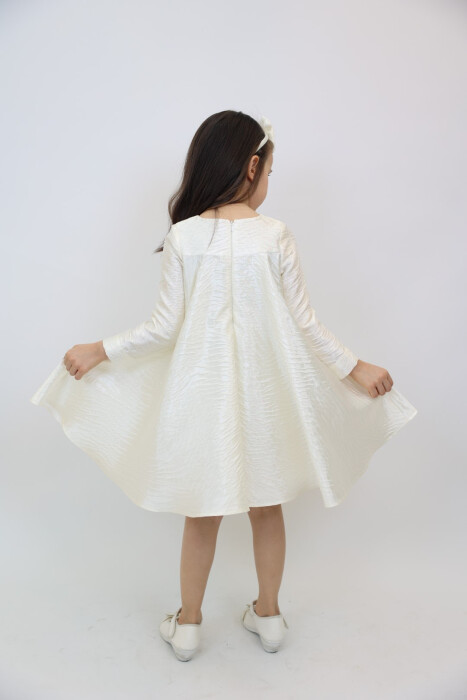 Kız Çocuk Elbise 3-10 Yaş 2920 Ekru - 4