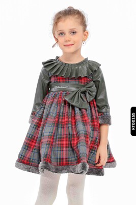Kız Çocuk Elbise 4-12 Yaş 1608 Haki - BELLADONNA