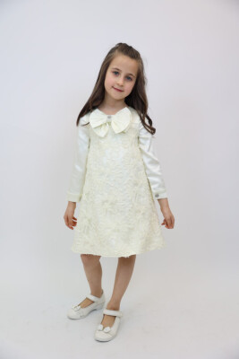 Kız Çocuk Elbise 3-10 Yaş 3911 Ekru - 2