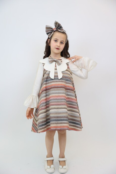 Kız Çocuk Elbise 2-7 Yaş 2929 Ekru - 2