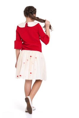 فستان بناتي بأكمام قصيرة من عمر 3 إلى 12 سنة 3955-1 - 4