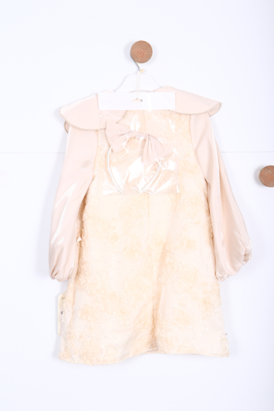 Kız Çocuk Elbise 3-10 Yaş 2931 Ekru - 4