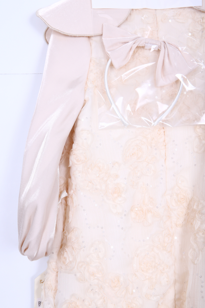 Kız Çocuk Elbise 3-10 Yaş 2931 Ekru - 5