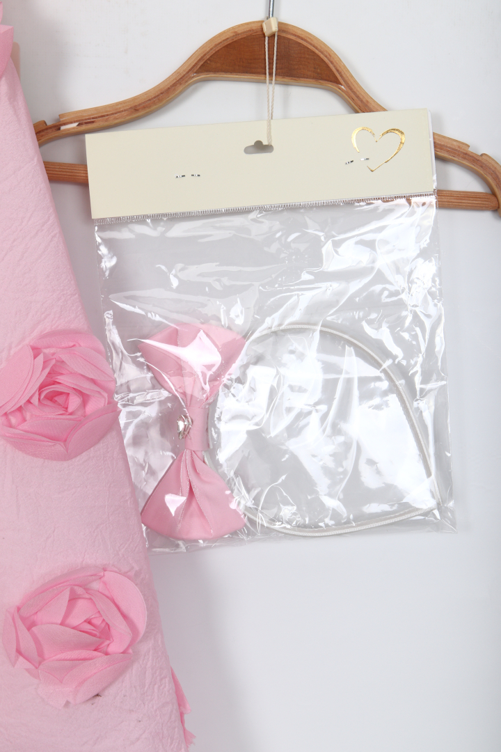 Kız Çocuk Kısa Kol Elbise 1-6 Yaş 1903-1 Pembe - 5