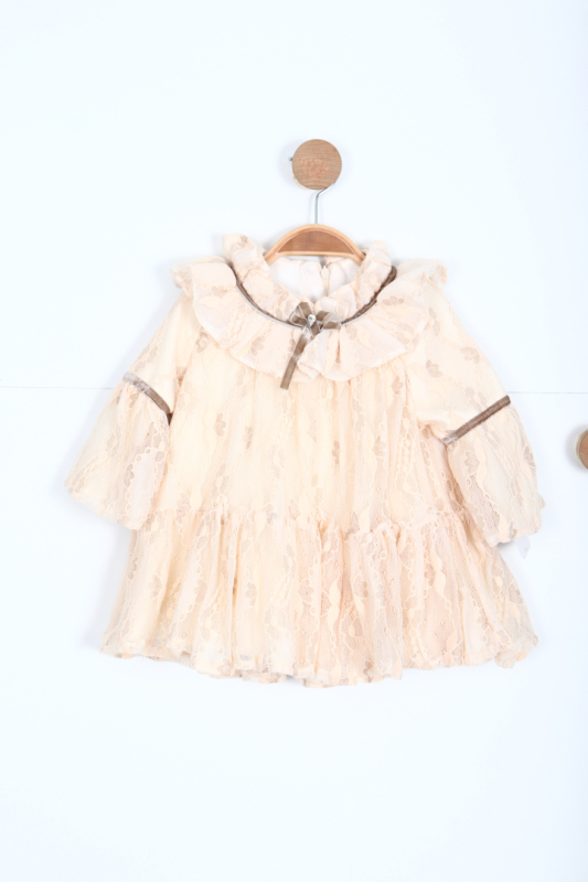 Kız Çocuk Elbise 9Ay - 5Yaş 2928 Bej - 3