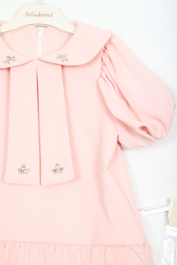 Kız Çocuk Kısa Kol Elbise 1-6 Yaş 2901-1 Pembe - 2