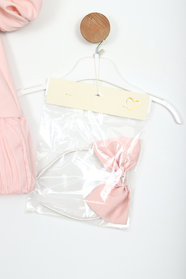 Kız Çocuk Kısa Kol Elbise 1-6 Yaş 2901-1 Pembe - 3