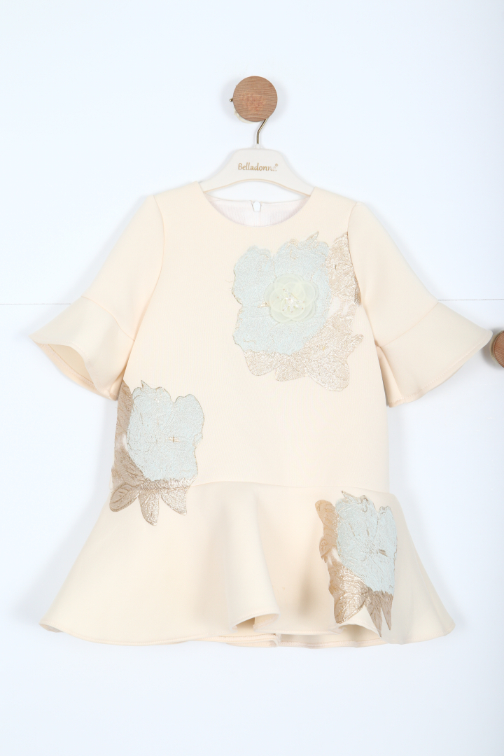 فستان بناتي بأكمام قصيرة من عمر سنتين إلى 7 سنوات 2902-1 - 1