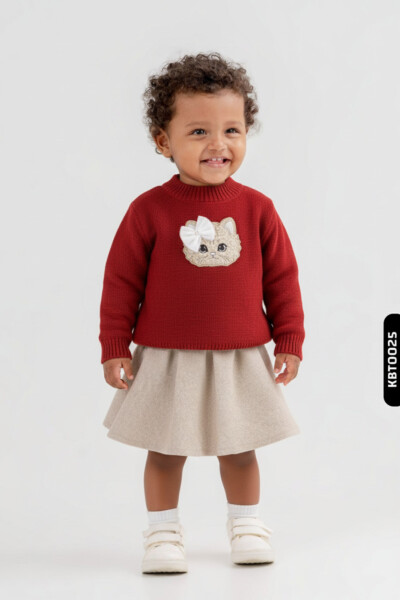 Kız Çocuk Elbise 9-36 Ay 1001 Bordo - BELLADONNA